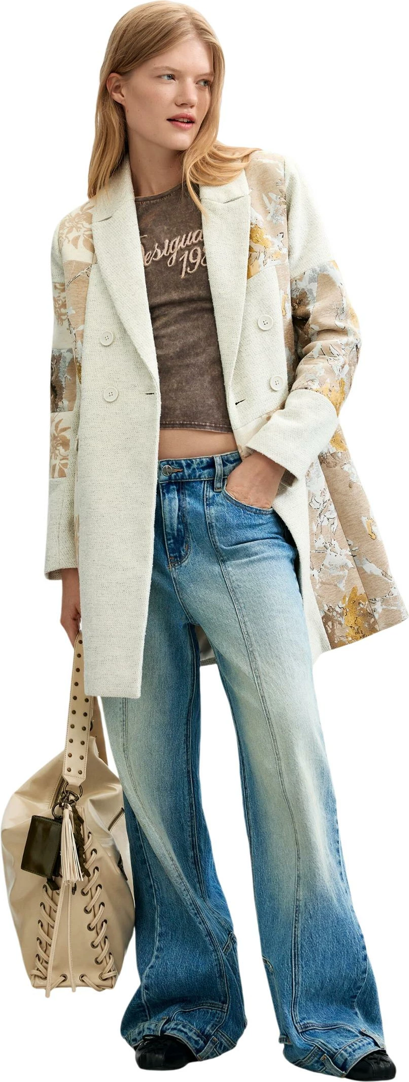 Pallto për femra Desigual COAT_JOYA 26WWEW19, e bardhë