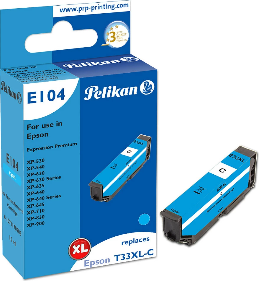 Kartrixh bojë Pelikan E104 T33XL-C (T3352), kompatibil për Epson, 33XL, Cyan