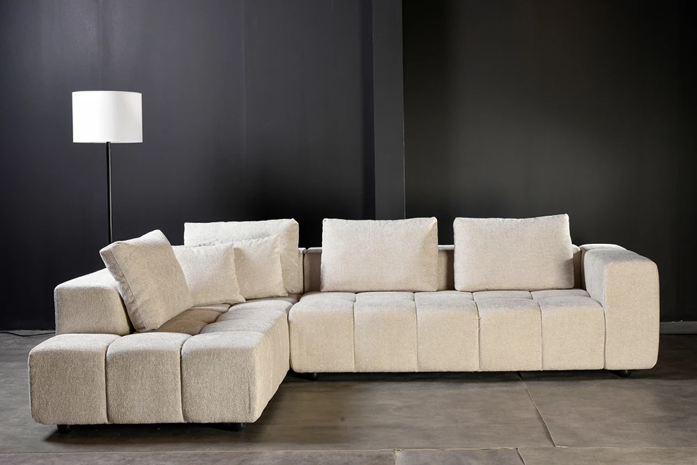 Kënd divani TOMOS, kënd i majtë, ngjyrë bezhë LEGASY 15, 298x200x85cm