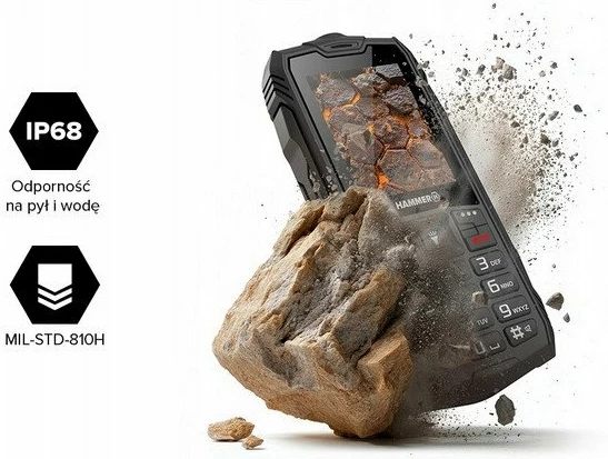 Celular myPhone Hammer Rock LTE 2.4\", Dual SIM, 4G LTE, IP68, bateri 3000 mAh, i zi