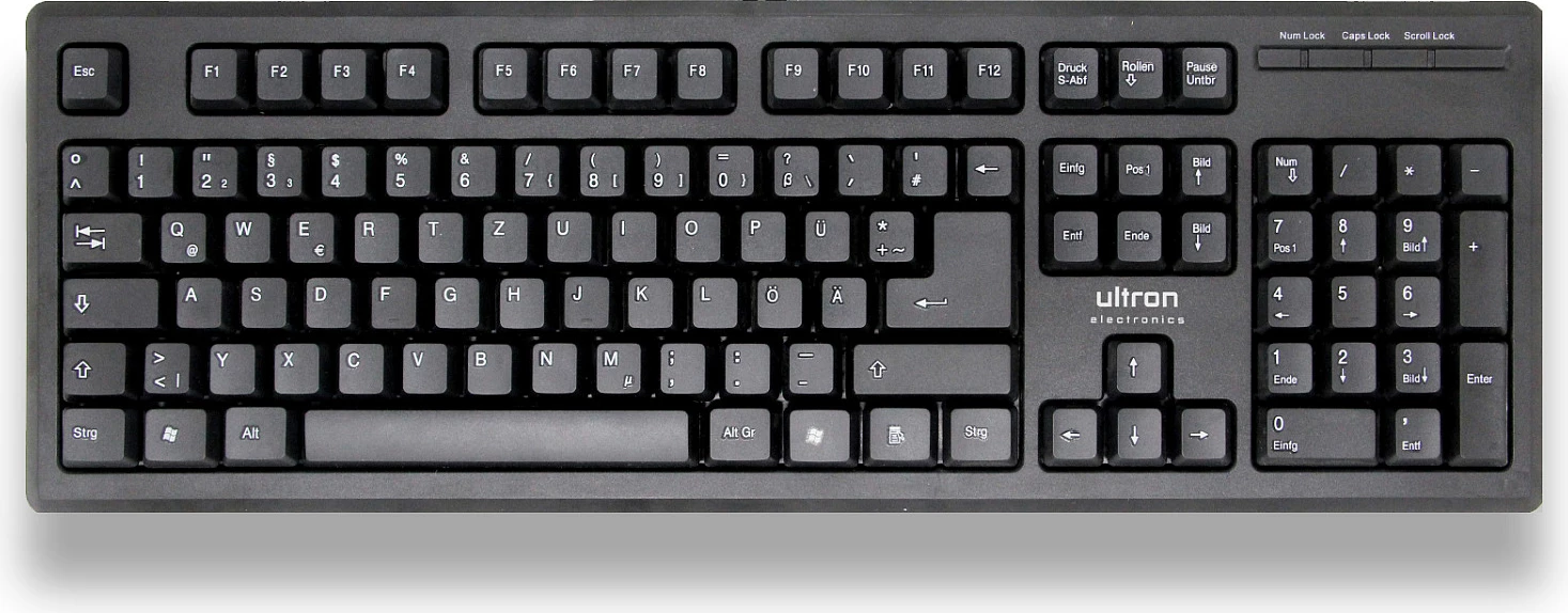 Set tastierë dhe maus Ultron UMC-200, USB me kabllo, QWERTZ, full-size, 800 DPI, i zi