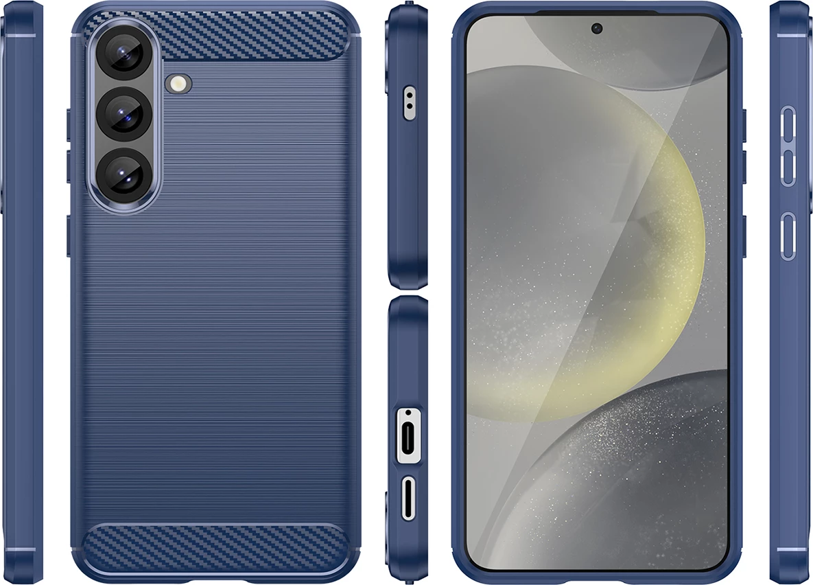 Mbështjellës Hurtel Carbon Case për Samsung Galaxy S25+, Kaltër