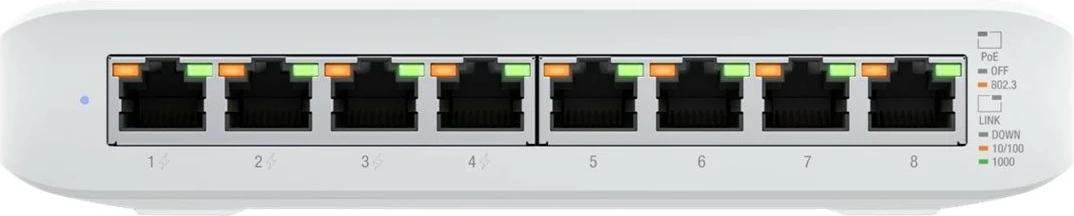 Switch Ubiquiti UniFi Switch Lite 8 PoE, Managed, L2, Gigabit Ethernet, i bardhë