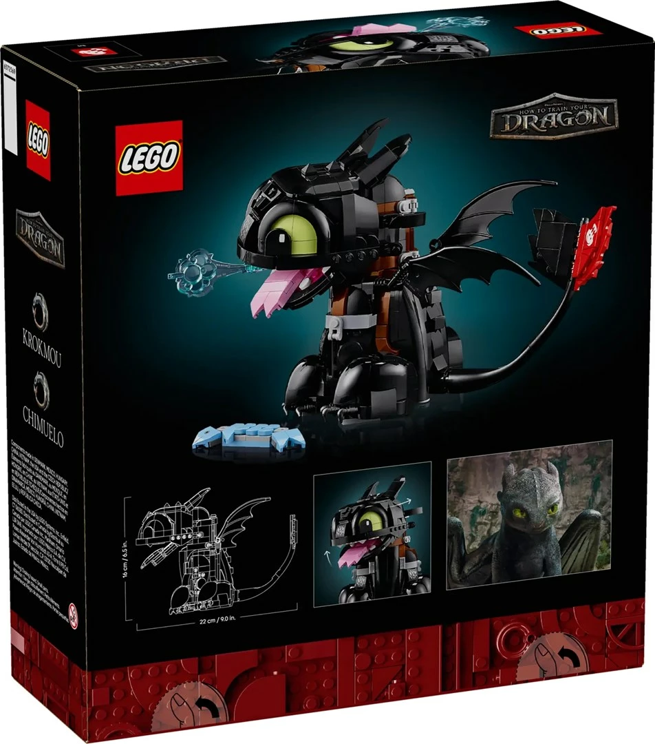 Set LEGO ICONS 10375 How to Train Your Dragon Toothless, për të rritur, i zi