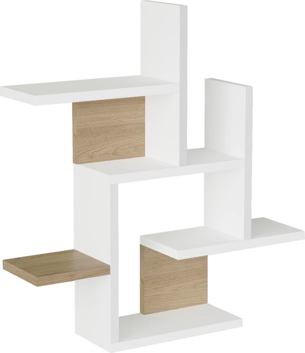 Raft muri Nogara, ngjyrë natyrale-bardhë, 62.6x14.5x66.2cm