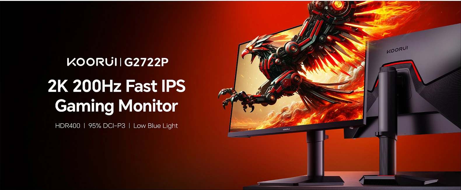 Monitor Koorui G2722P 27", QHD 2560x1440, 1ms, FreeSync Premium, HDR, i zi