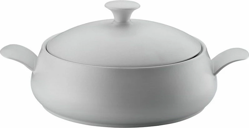 Tenxhere porcelani rezistente ndaj zjarrit, e bardhë, Hermia Concept, PF28TNCKY00, 3.6L me kapak dhe dorezë silikoni