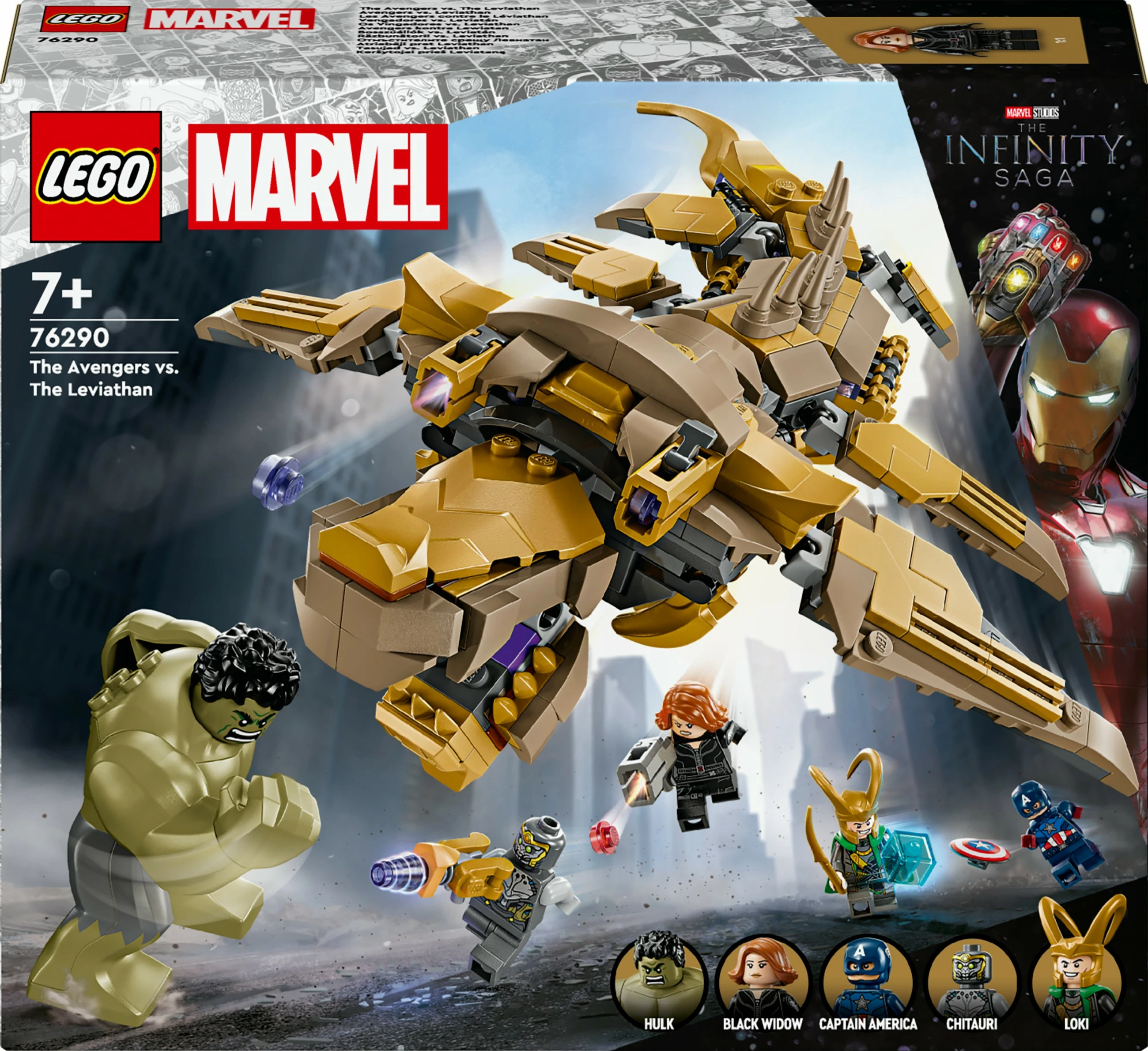 Set ndërtimi LEGO Marvel 76290 Avengers vs. Leviathan, 347 pjesë, multikolor