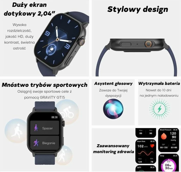 Smartwatch për femra Gravity, e kaltër