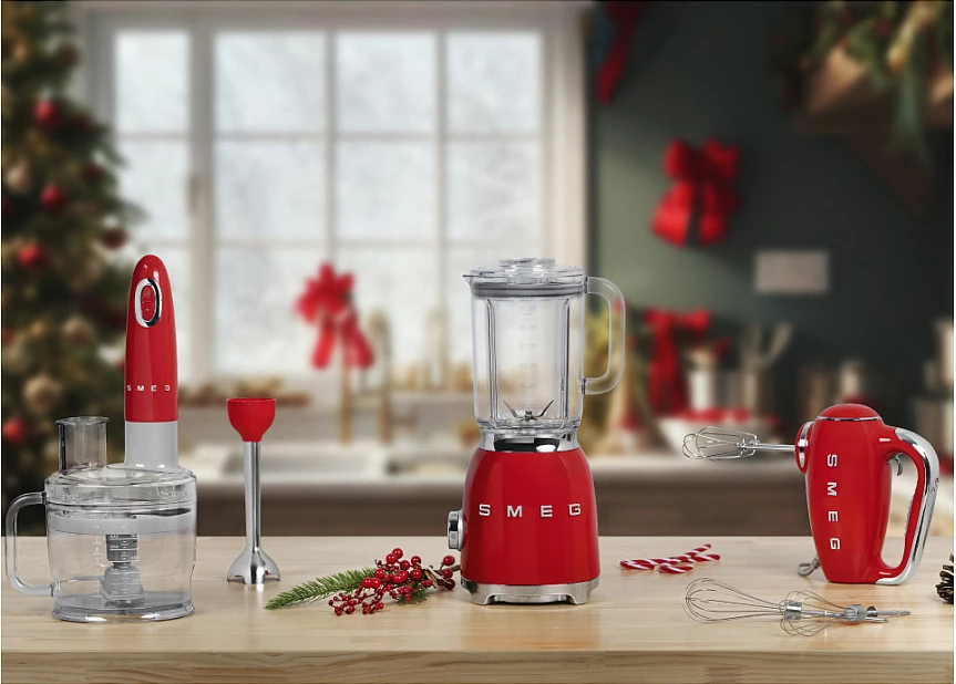 Mikser dore SMEG HMF01RDEU, 250W, 9 shpejtësi, Turbo, retro, i kuq