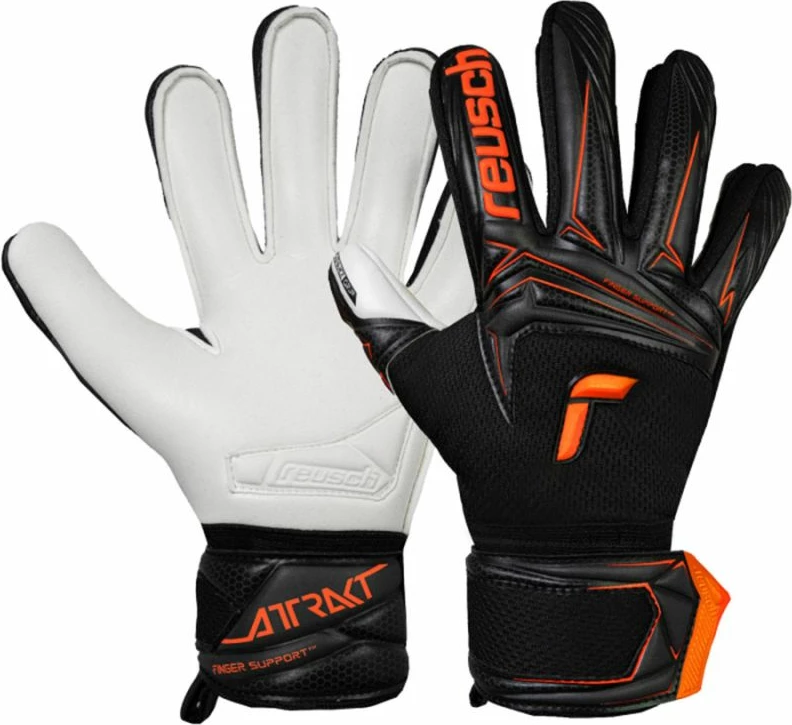 Doreza portieri për fëmijë Reusch Attrakt Advance Finger Support Junior, të zeza