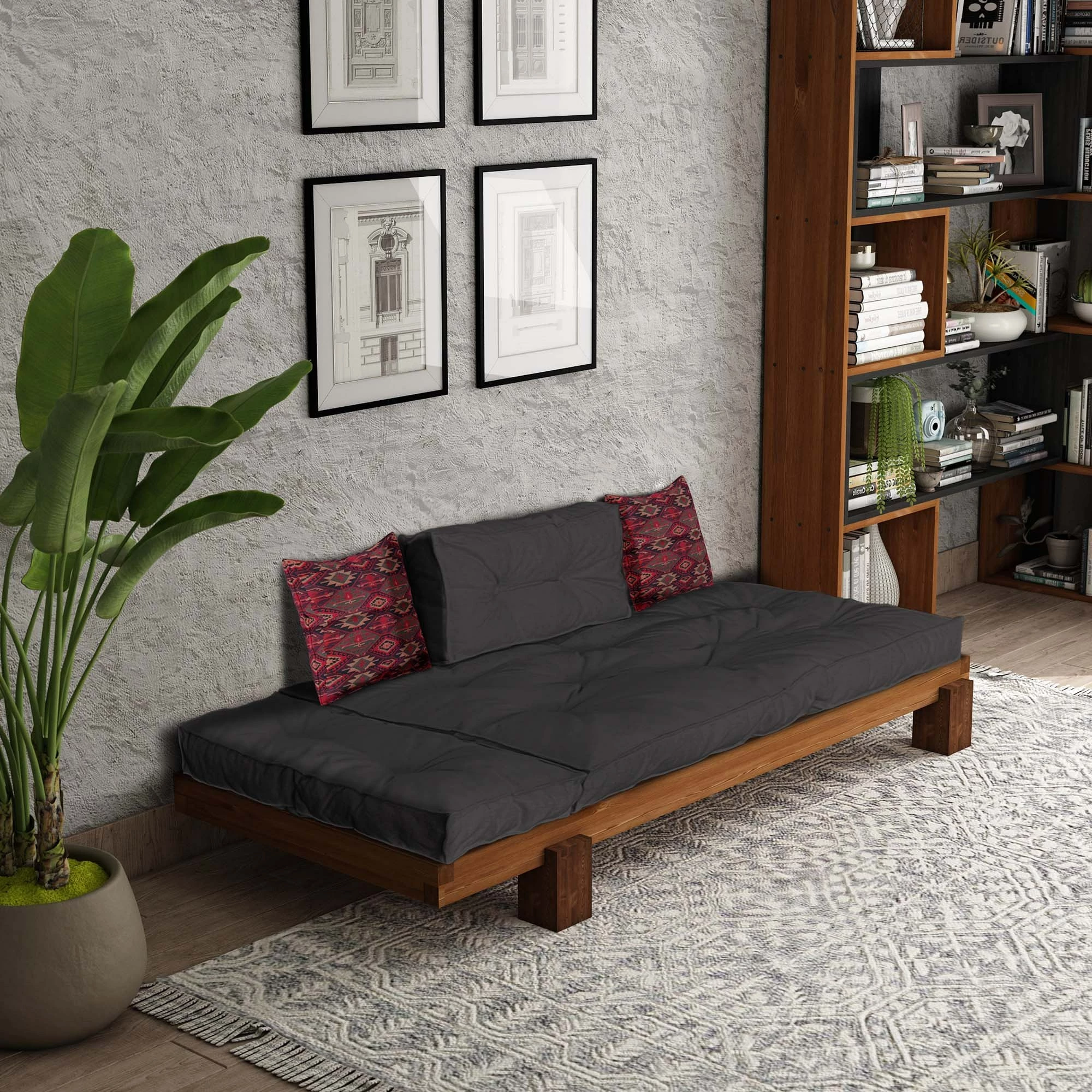 Lounger Atelier del Sofa, ngjyrë teak dhe antracit, CPT8375-200