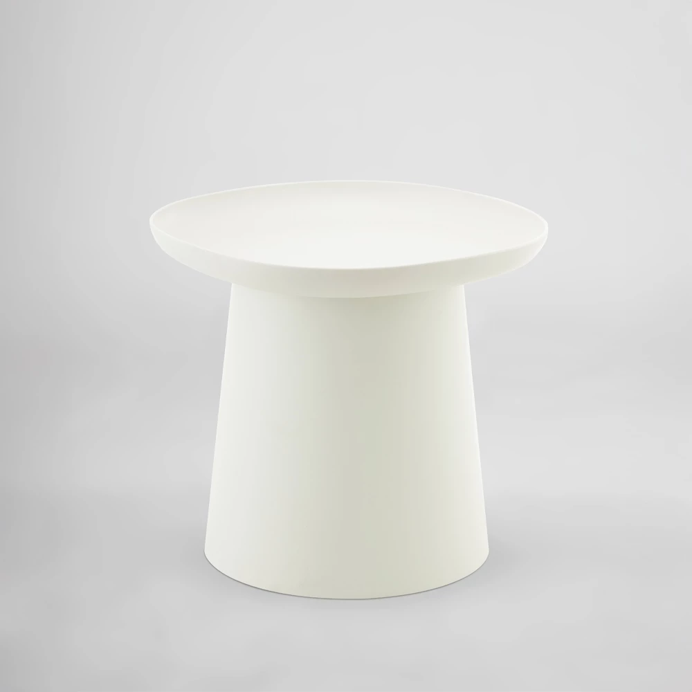 Tavolinë kafeje Plate, ngjyrë off white, 50x50x47.5cm