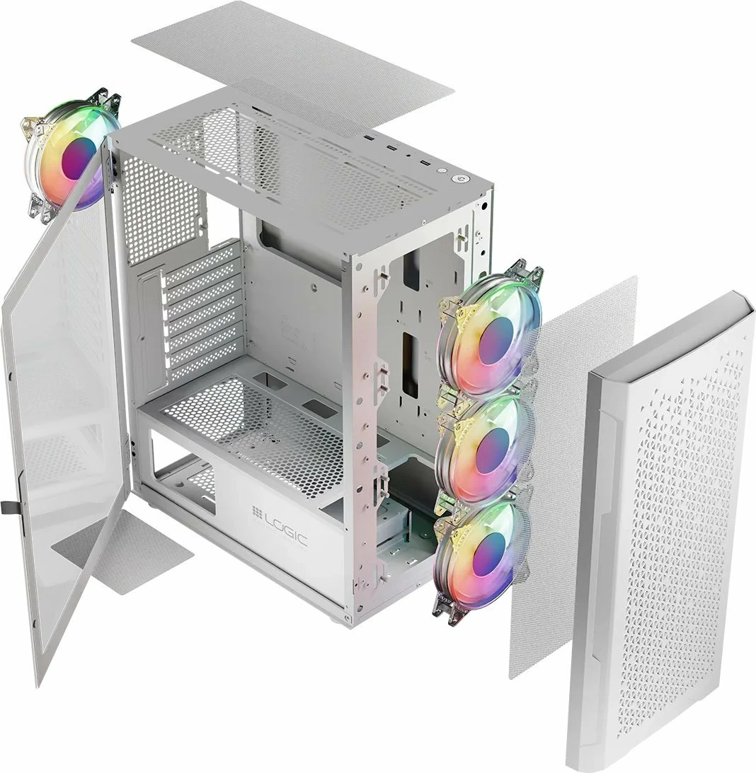 Kasë Logic Concept Aramis ARGB Midi Tower ATX/mATX, pa furnizim, e bardhë