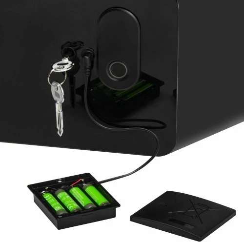 Kasafortë sirtar Adler AD 1044, 17 L, touch panel, kod + fingerprint + çelës emergjent, e zezë, set me 2 çelësa