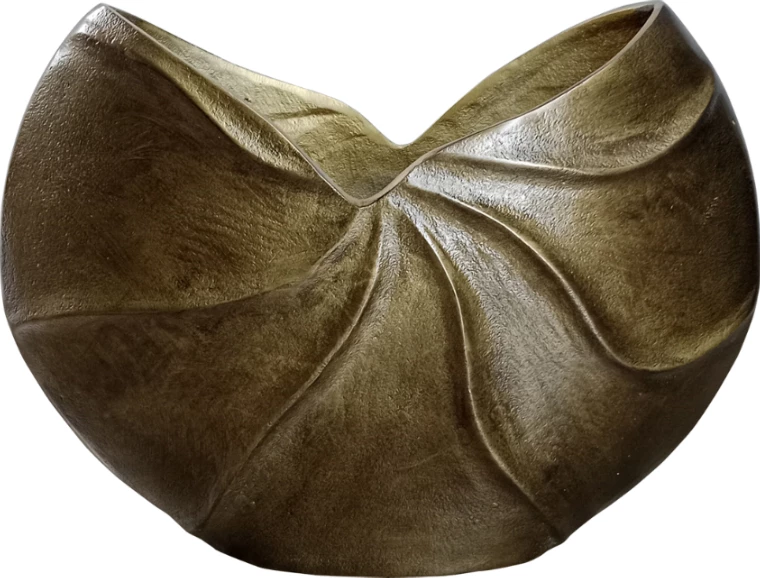 Vazo dekorative IWA 3, alumin, ngjyrë ari antik, 38x13x28 cm