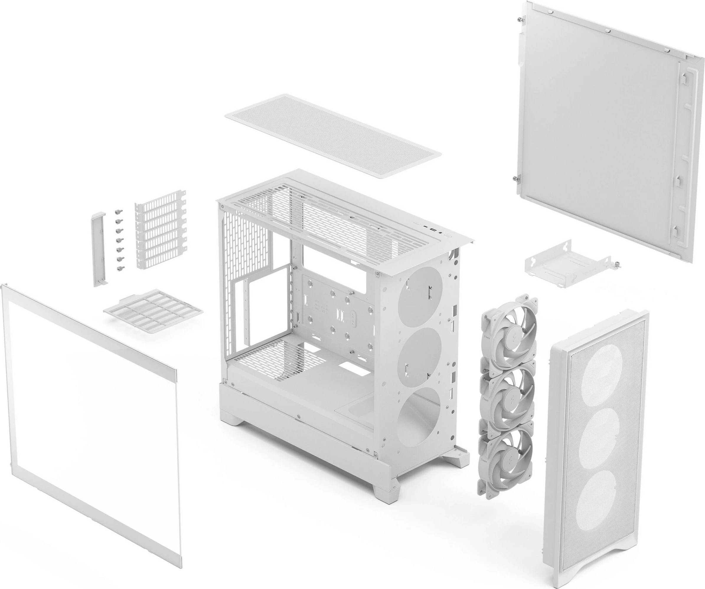 Kasë Fractal Design Pop 2 Air, Midi Tower, ATX/micro ATX/Mini-ITX, TG RGB, e bardhë