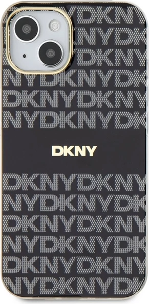 Mbështjellës DKNY IML Mono & Stripe MagSafe për iPhone 15 Plus / 14 Plus, i zi