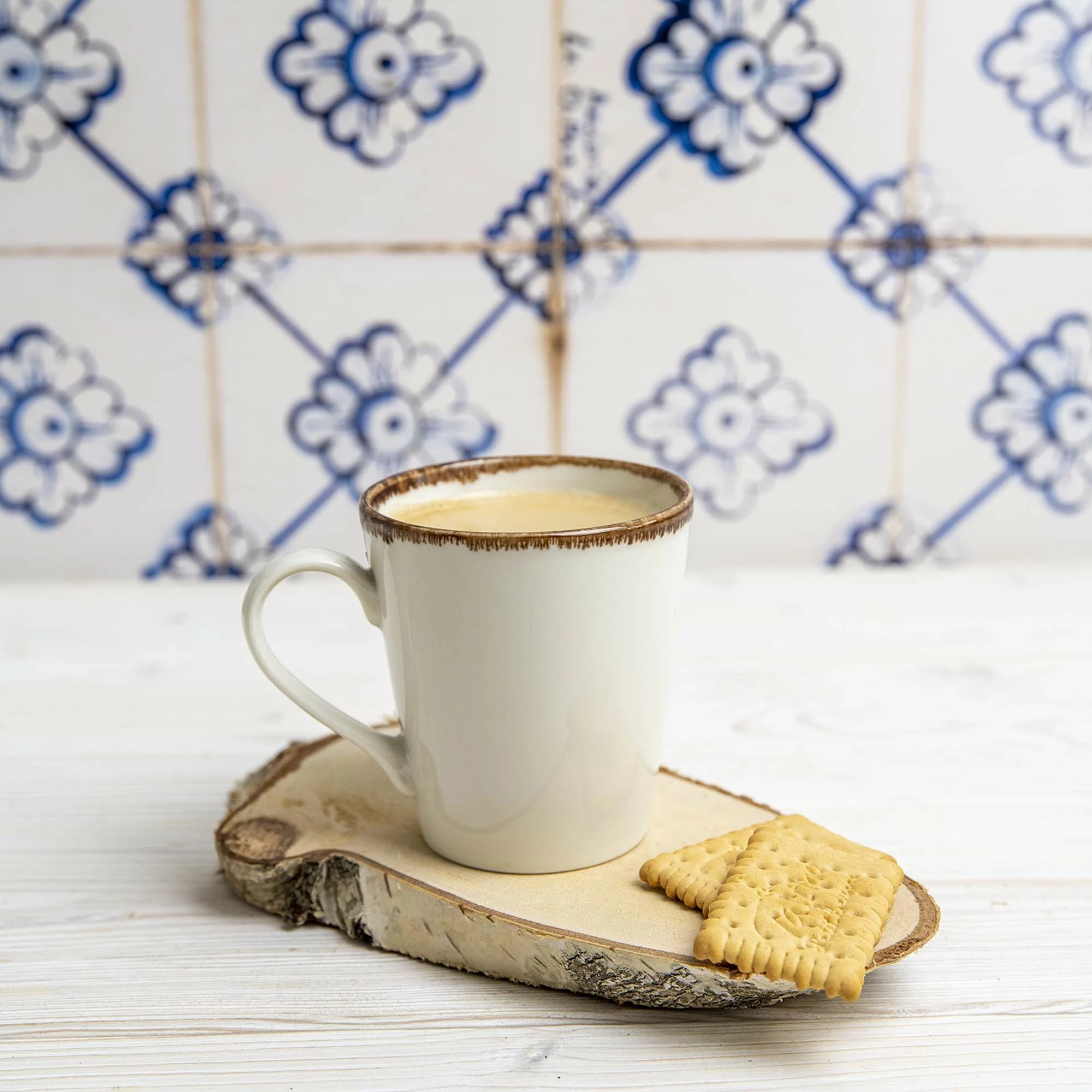 Nënfilxhan kafeje Fine Dine Vanilla, Ø140 mm, porcelan i vitrifiar, krem, set 6 copë