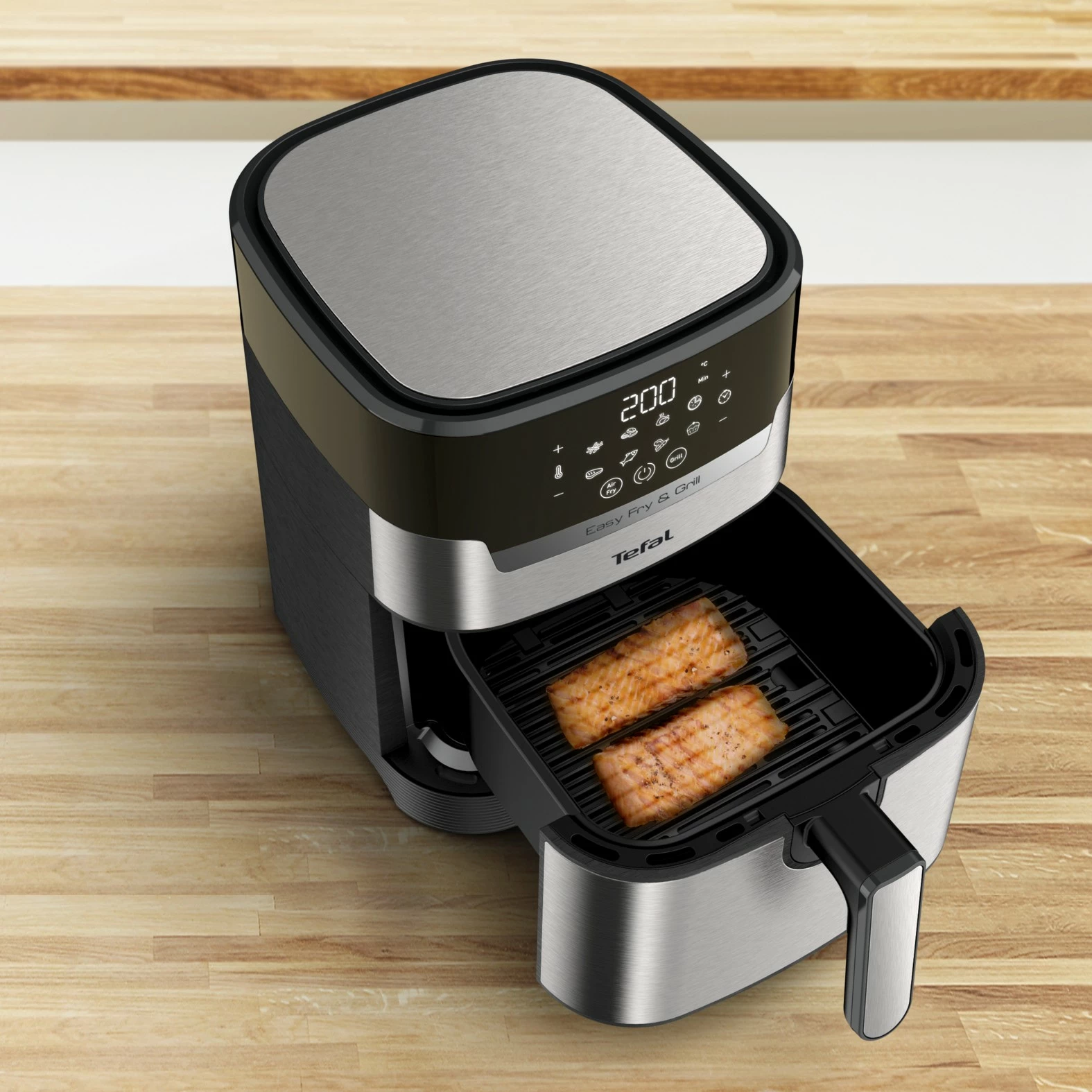 Fritezë me ajër të nxehtë Tefal Easy Fry & Grill EY505D, 4.2 L, çelik inox