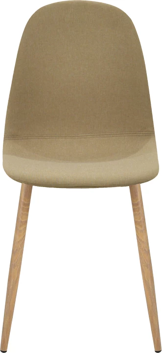 Karrige ngrënieje Bella, set prej 4 copë, stof bezhë, këmbë metalike ngjyrë natyrale, 43.5x52x89cm