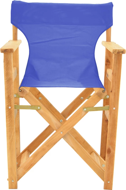 Karrige regjisori, dru ahu, ngjyrë natyrale, pëlhurë blu