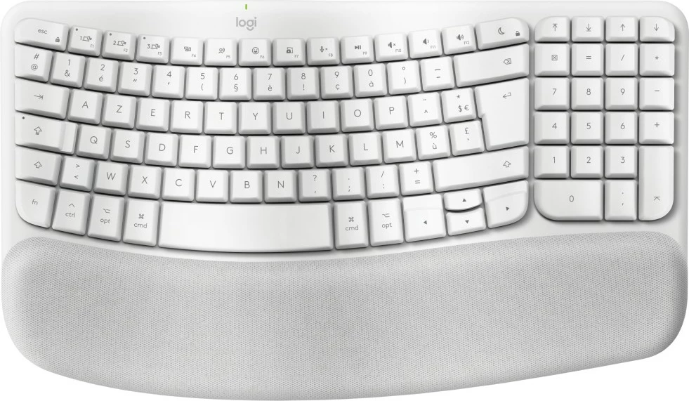 Tastierë Logitech Wave Keys për Mac, wireless, ergonomike, e bardhë