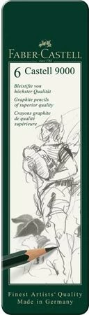 Set lapsa Faber-Castell 9000, 6 copë, ngjyrë e gjelbër, druri, ngjyrë shkrimi e zezë