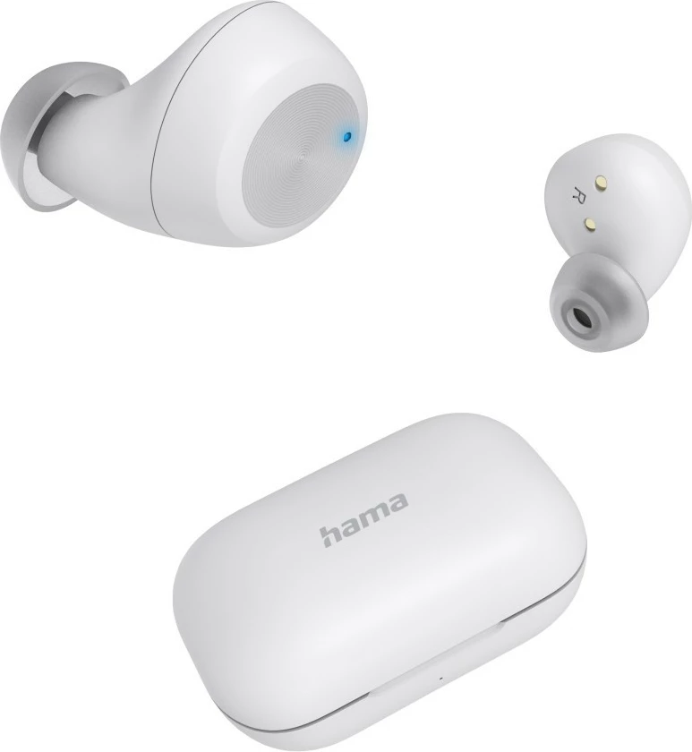 Kufje in-ear pa tela Hama Spirit Chop II 184173, Bluetooth 5.0, IPX4, Touch Control, USB-C, të bardha