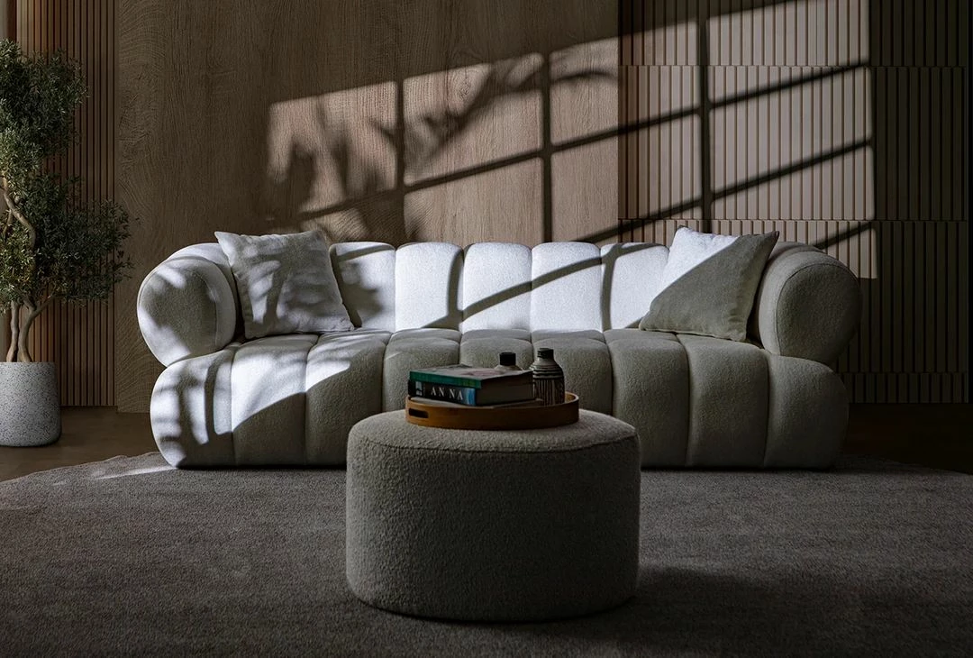 Divan treshe Petra, Atelier del Sofa, i bardhë