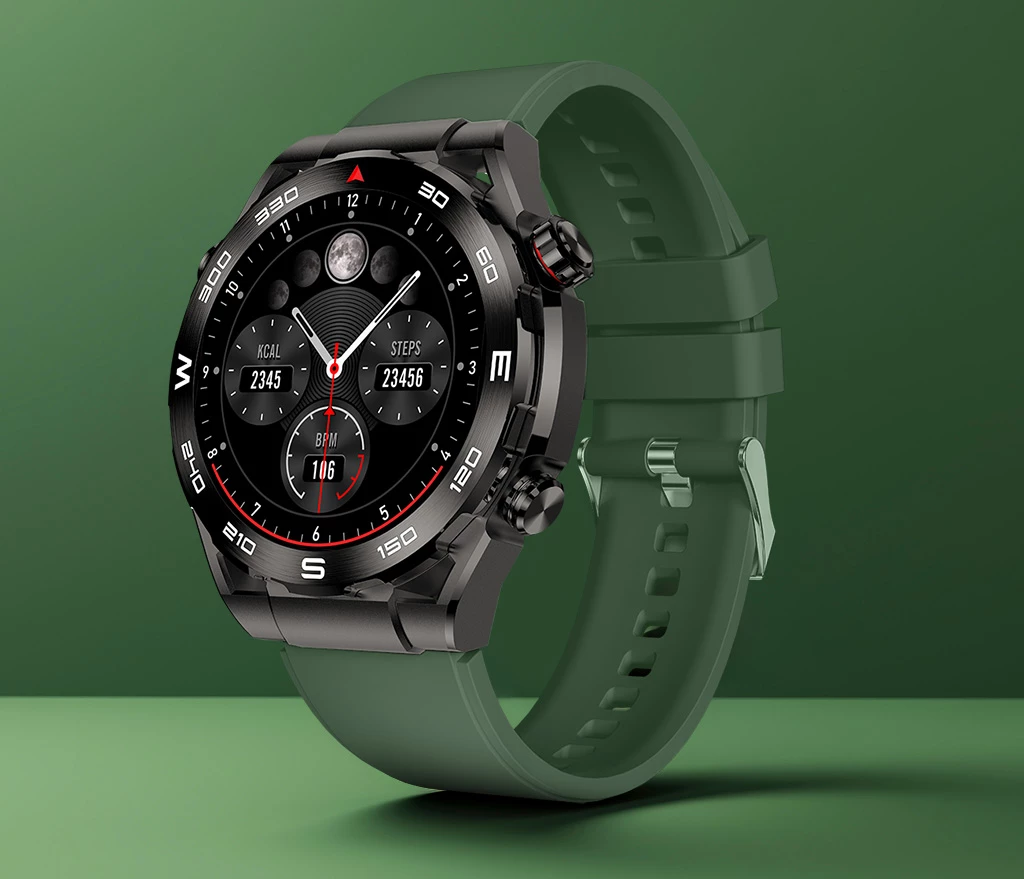 Smartwatch Moye Ares 1.43\" AMOLED, thirrje Bluetooth, karikim wireless, IP67, set me 3 rripa, e zezë