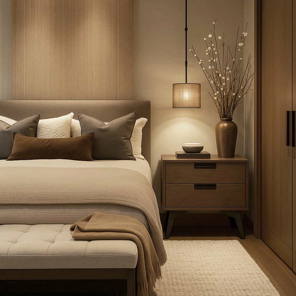 Komodinë Nuez me 2 sirtarë, ngjyrë arre, 58x39x55