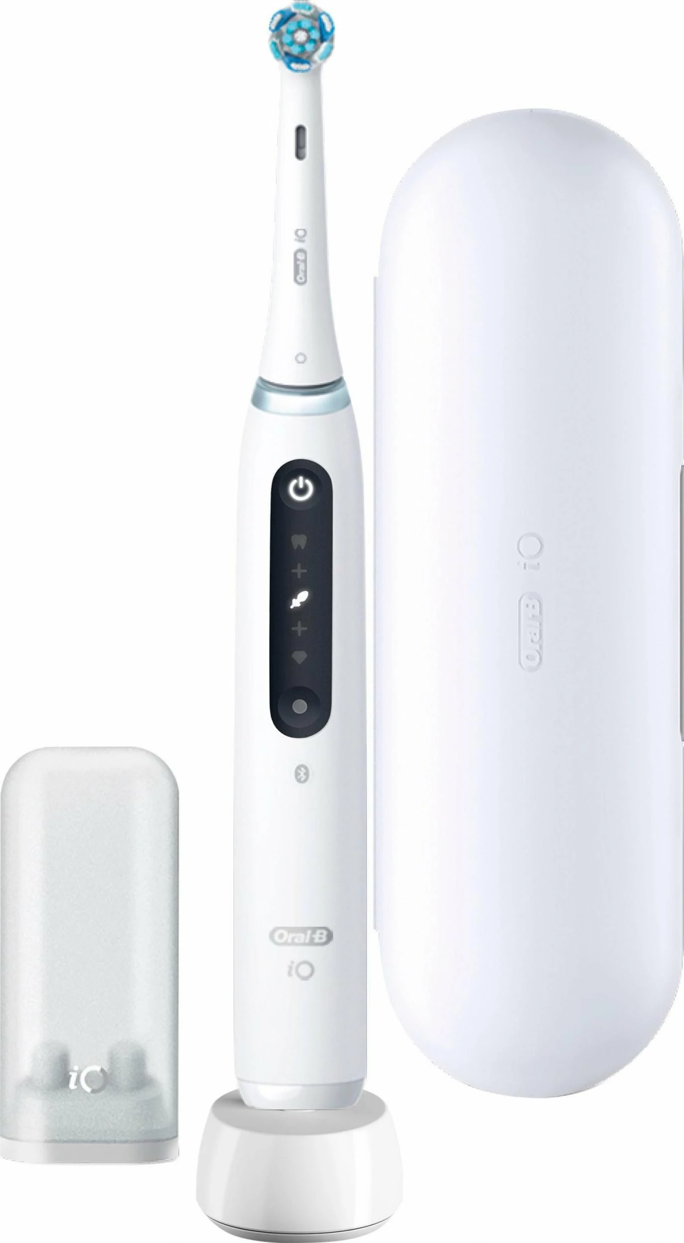 Furçë dhëmbësh elektrike Oral-B iO Series 5, 5 mënyra pastrimi, sensor presioni, aplikacion, 1 kokë, me kuti udhëtimi, e bardhë