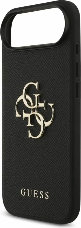 Kapak telefoni Guess Grained Big 4G & Classic Logo për iPhone Air, i zi