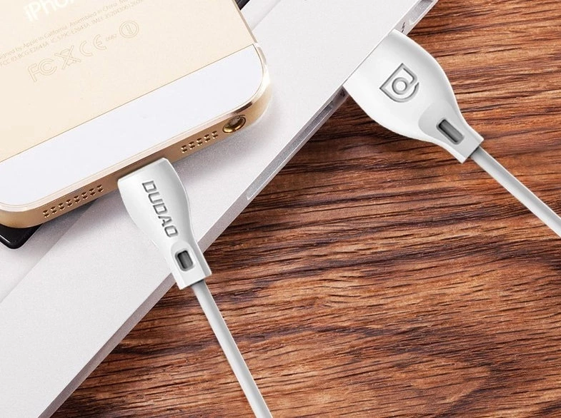 Kabllo USB në Lightning, Dudao L4L, 1 m, 2.4A, USB 2.0, e bardhë