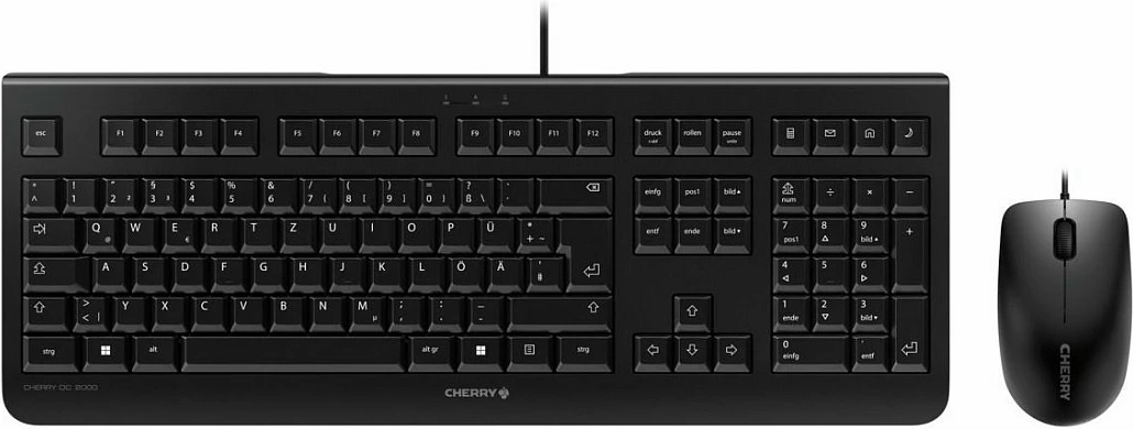 Set tastierë dhe Maus Cherry DC 2000, USB me kabllo, Full-size, QWERTZ, 1600 DPI, e zezë