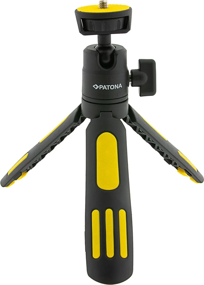 Tripod i rregullueshëm PATONA Premium me mbajtës për celular, i zi/verdhë