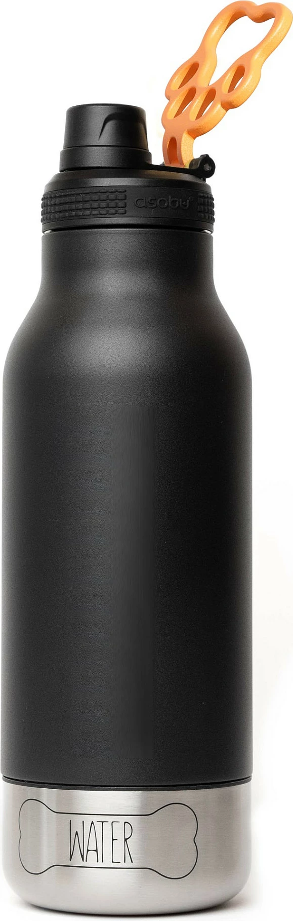 Shishe uji Asobu Buddy, 1082 ml, me dy tasa të shkëputshëm, e izoluar, e zezë