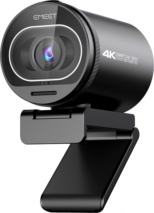 Webcam Emeet SmartCam S600 E7001K 4K UHD/1080p 60FPS, USB Plug & Play, mbulesë privatësie, kit, e zezë