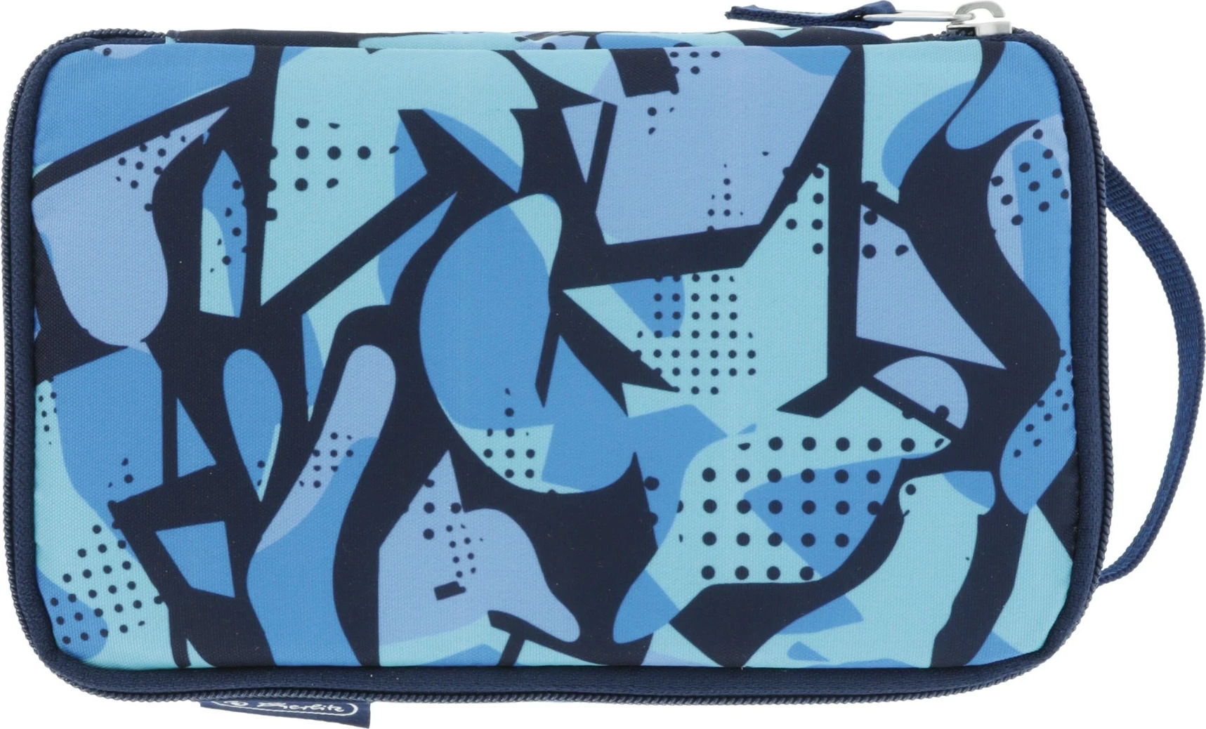 Mbështjellës lapsash herlitz Faulenzer 2 Go CamoBlue, poliester, blu