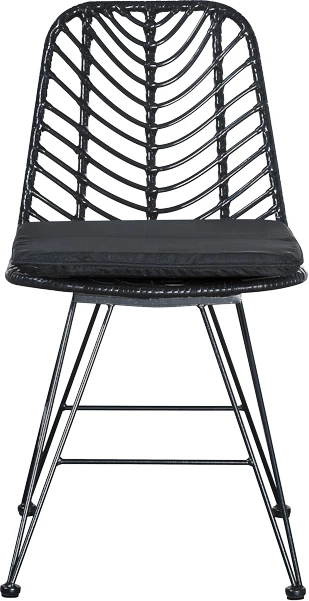 Tavolinë me karrige për terasë Naoki-Kliton I, alumin anthracite dhe pe rattan, ngjyrë e zezë, set prej 5 copë, 150x80x74cm