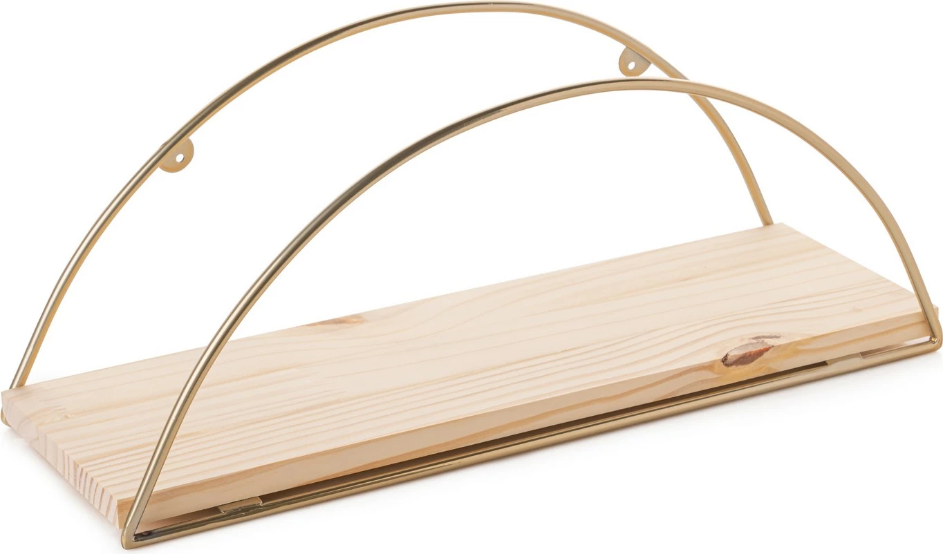 Raft muri dekorativ Hanah Home, ngjyrë ari dhe kafe, 41x17x16cm