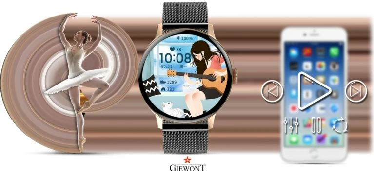 Smartwatch për femra Giewont, rozë gold