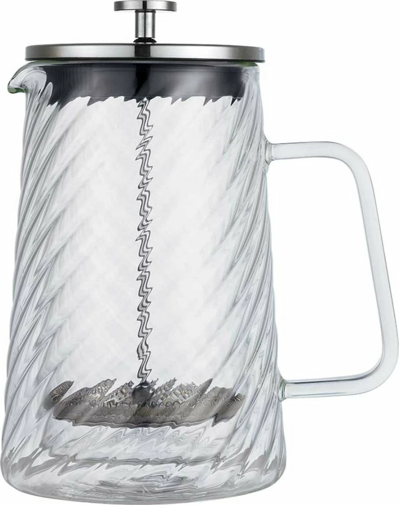 Infuzor me piston French press Klausberg KB-7764 1000 ml, xham borosilikat, dy-murësh, kapak rozë ari