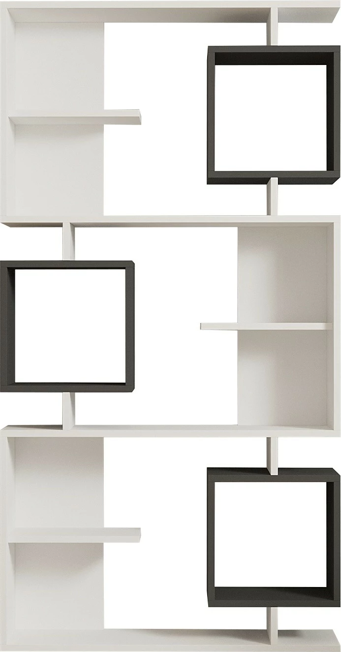 Raft librash Hanah Home, Icardi, bardhë-antracit