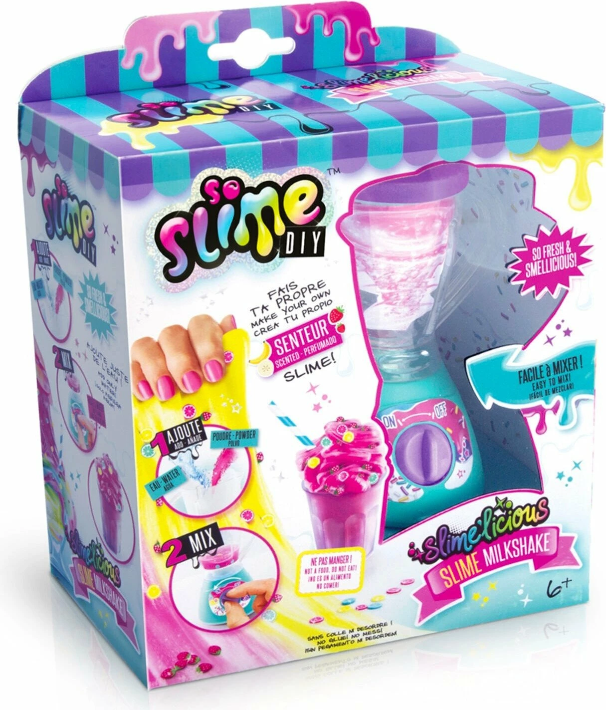 Set lodrash për slime Canal Toys So Slime Slime Milkshake, mini blender dhe shaker, 4 pluhura aromatikë