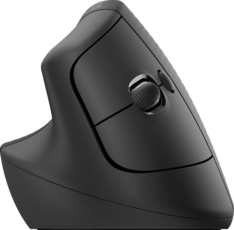 Maus Logitech Lift Vertical Ergonomic për Biznes, Majtas, Dizajn Vertikal, RF Wireless + Bluetooth, 4000 DPI, Grafit