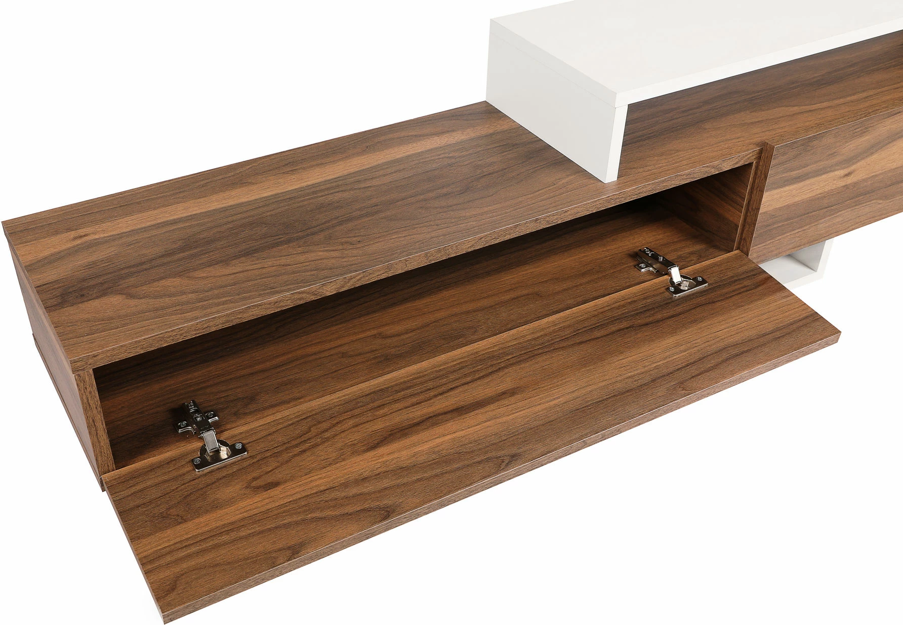 Komodë TV Hanah Home, Nirvana, ngjyrë teak dhe e bardhë