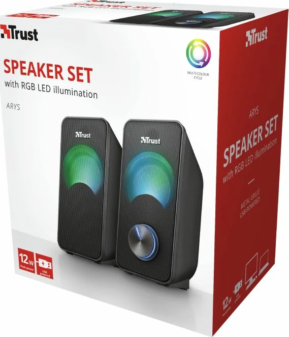 Altoparlantë Trust Arys 23120 2.0 RGB 12 W, zi