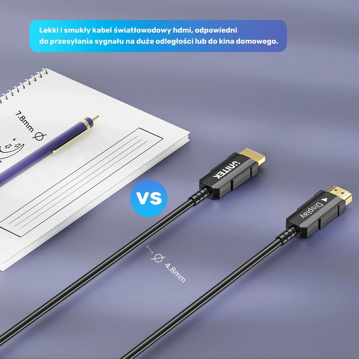 Kabel HDMI optik Unitek 2.0, 12m, 4K 60Hz, i zi